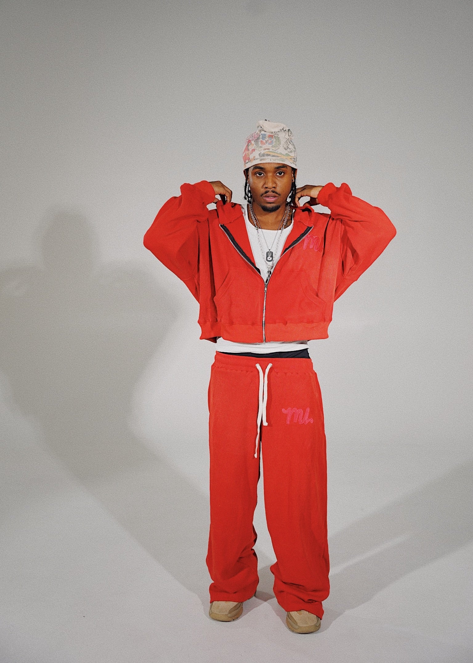 RED THERMAL SWEATSUIT