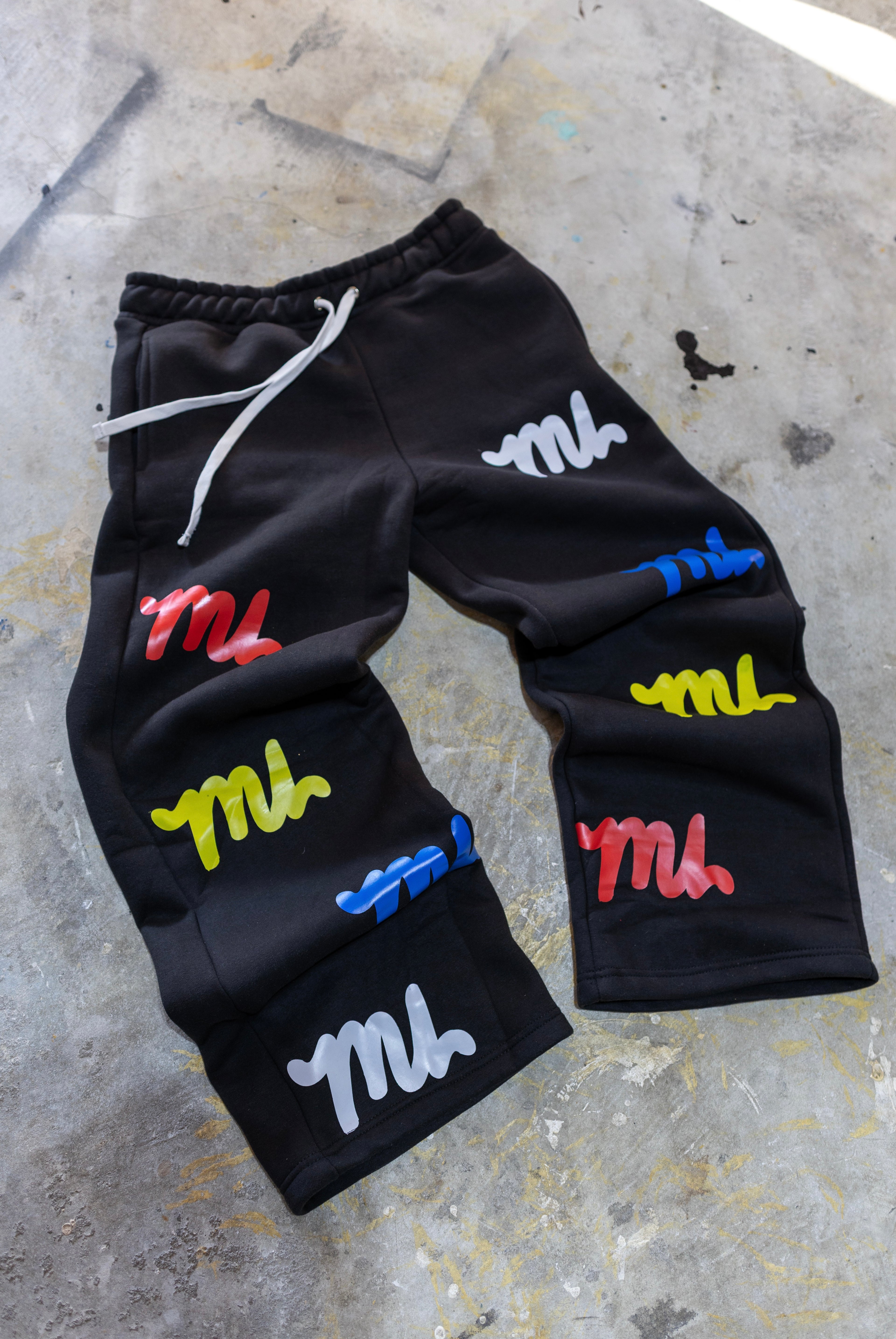 BLACK MU MONOGRAM SWEATPANTS