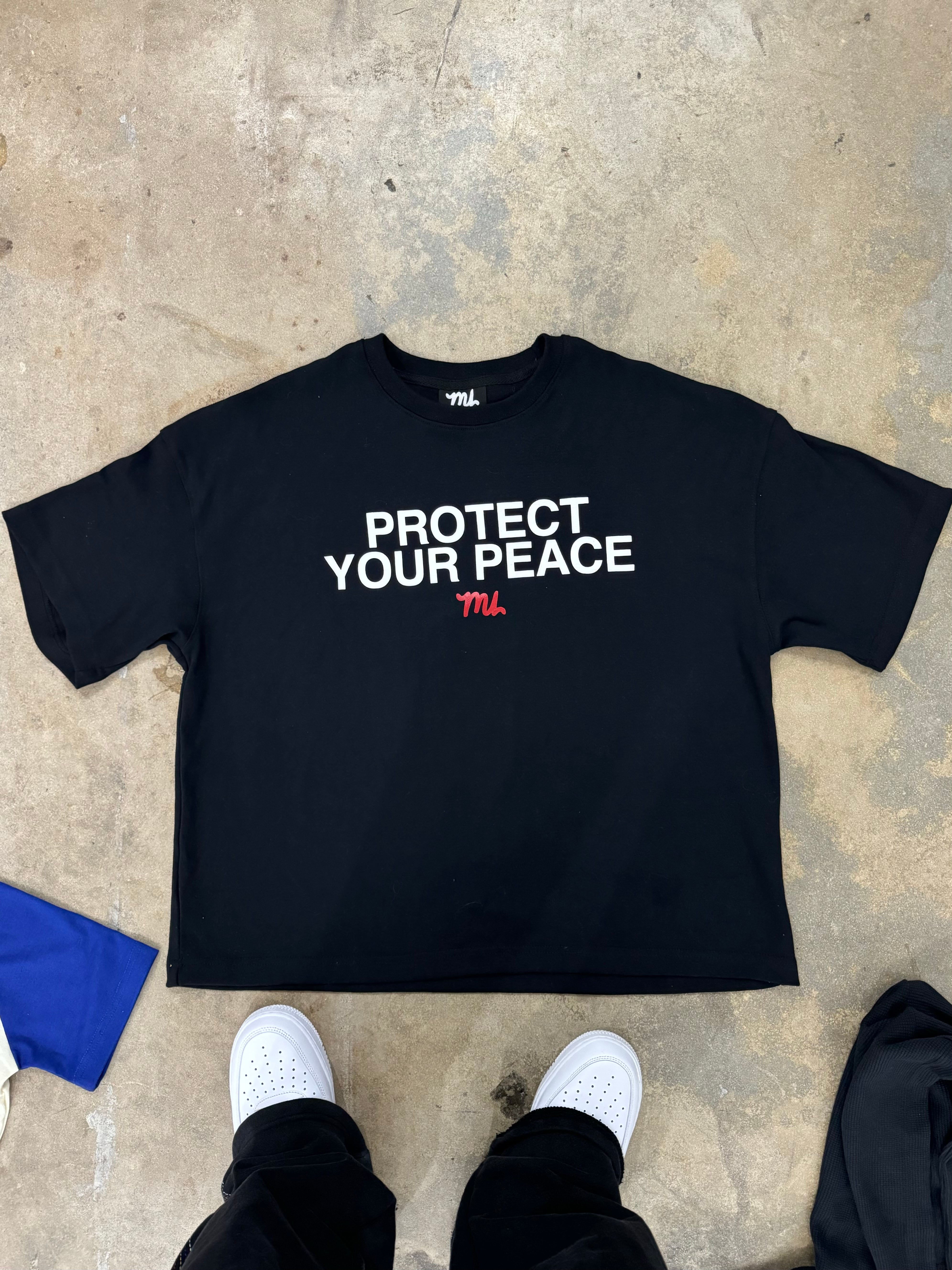 BLACK "PROTECT YOUR PEACE" TEE